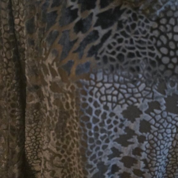 Chico's Black on black animal print blouse with side tie - Size 2 - EUC - Picture 2 of 5